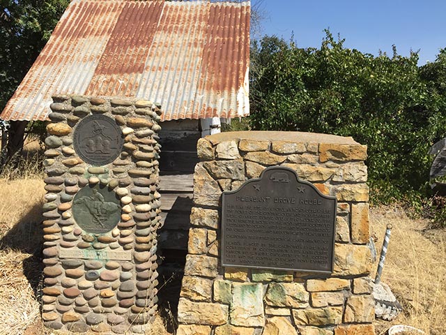 Monuments at the site of the Pleasant Grove House